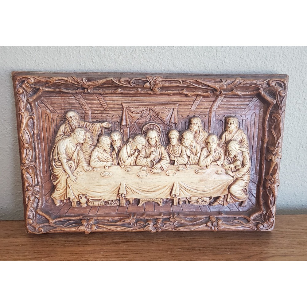 Vintage Jesus Last Supper Wall Plaque 3D Raised Multi Products Inc 9x15 USA